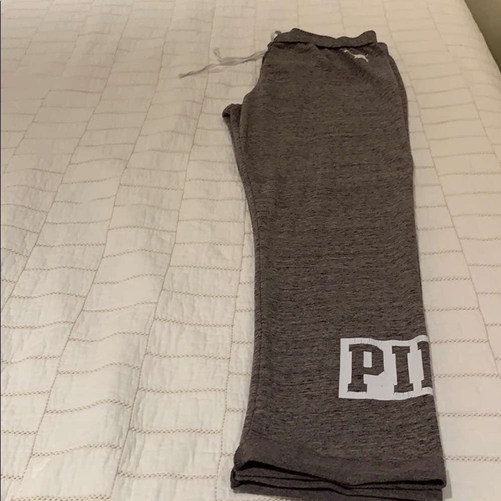 PINK gray sweatpants